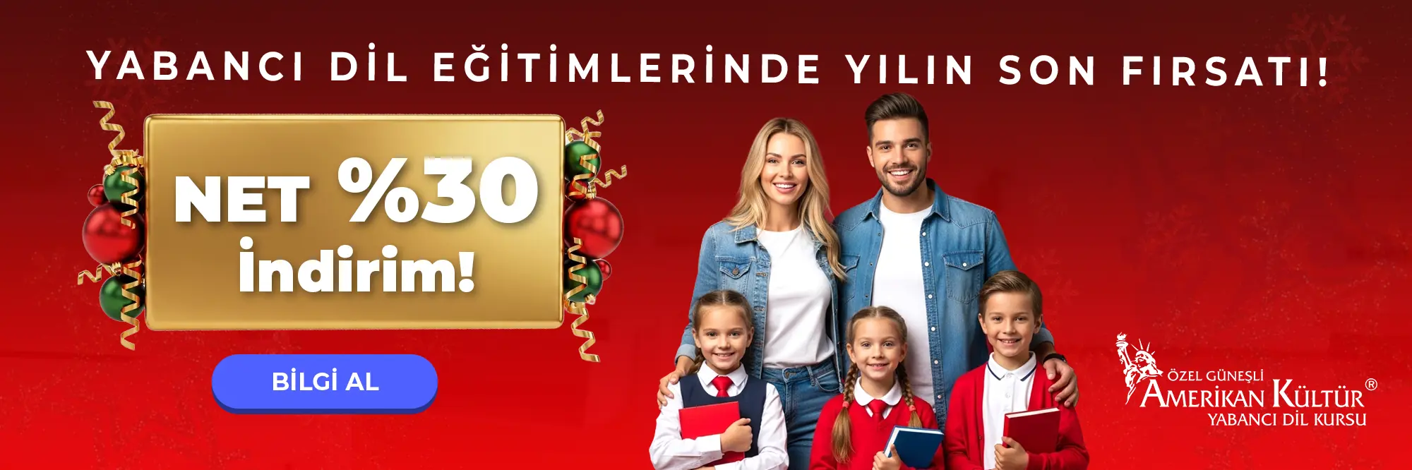 Yabancı Dil Eğitimlerinde Yılın Son Fırsatı! Net %30 İndirim!