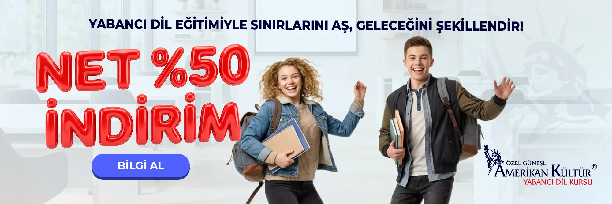 Yabancı Dil Eğitimiyle Sınırlarını Aş, Geleceğin Şekillendir! Net %50 İndirim!