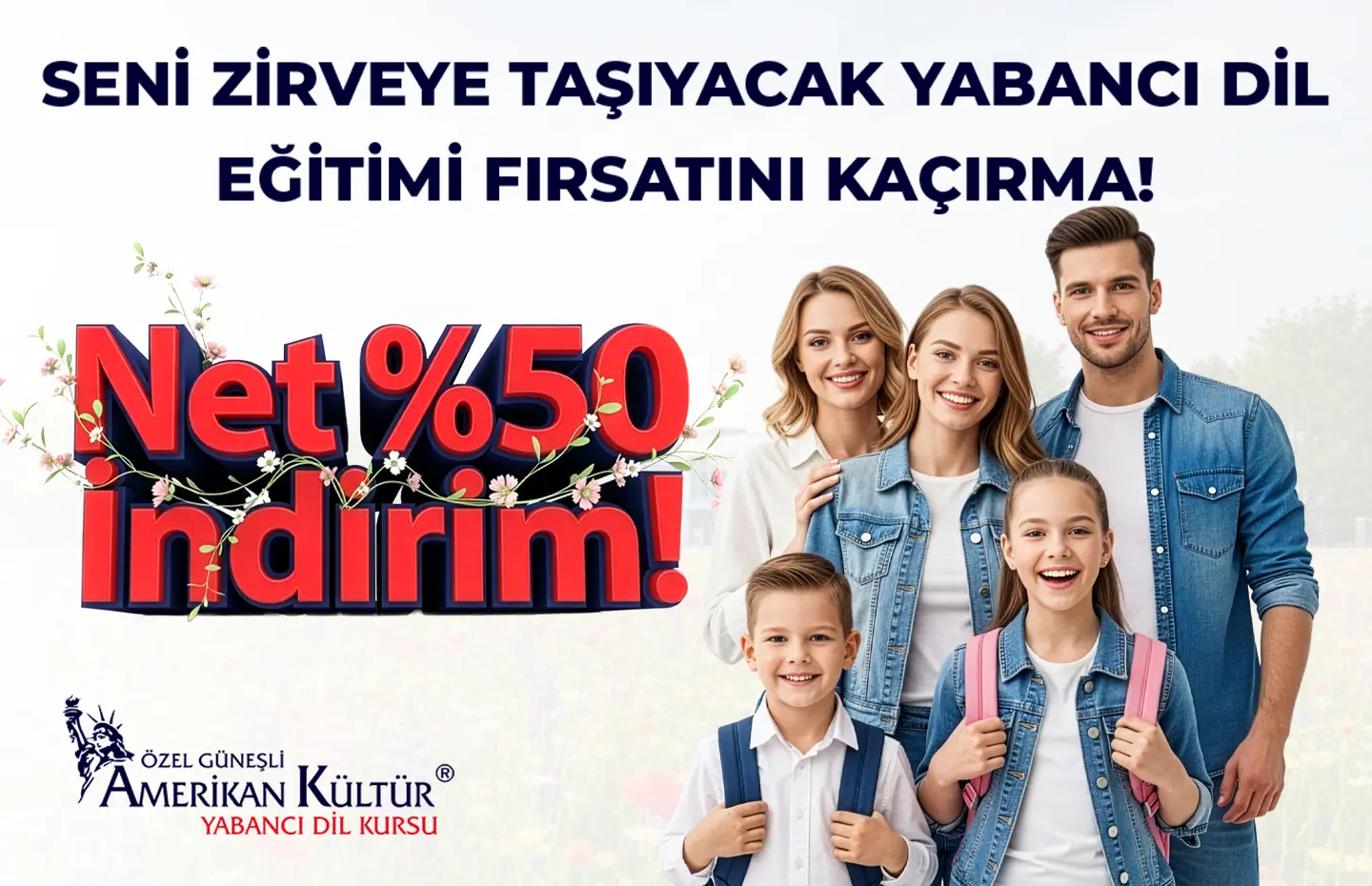 Sizi Zirveye Taşıyacak Yabancı Dil Eğitim Fırsatını Kaçırma! Net %50 İndirim!